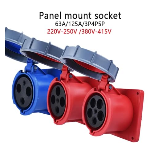 Enchufe industrial 125A 5P hermético IP67 para evitar fallos de corriente 7