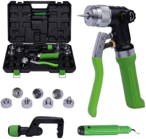 Hydraulic Tube Expander Kit - Manual Swaging Tool with Cutter & Deburring Tool, 7 Copper Pipe Expander Heads, Portable Carrying Case for Easy Use & Storage