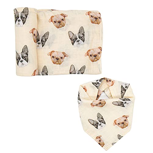 immispace - Ultra Soft Swaddle & Bandana Bib Set | Muslin Bl