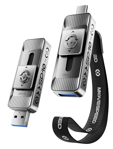 MOVE SPEED Externe SSD 1TB, Upgrade 1050MB/s Externe Festplatte mit USB-C & USB-A Dual-Anschluss, USB 3.2 Gen 2 PSSD Schiebe-Design für iPhone 17/16/15 Pro, Samsung, Android, Mac, PC, PS5