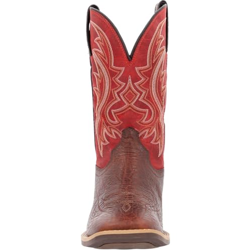 Durango Mens Shyloh Embroidered Square Toe Casual Boots Mid Calf - Brown, Red3