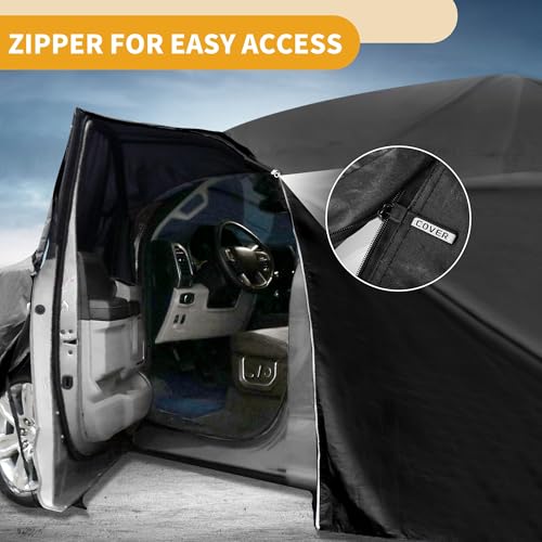 Image of Car Cover Waterproof All Weather 210D, UV Sun Rain Protection, for Smart Fortwo with Left Side Zipper, Black & Blue