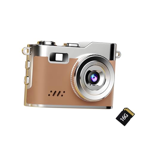 Appareil photo rétro 1080p marron avec collier portable et mémoire extensible