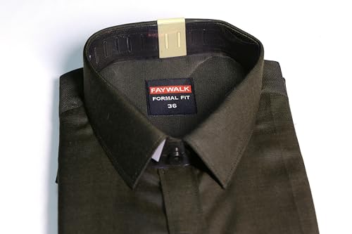 Image of Cotton Blend Formal Shirt for Men | Full Sleeve, Regular Fit, Button Down, Palin & Stylish Collared Neck | Breathable Lightweight Fabric for Office, College Meetings & Gathering