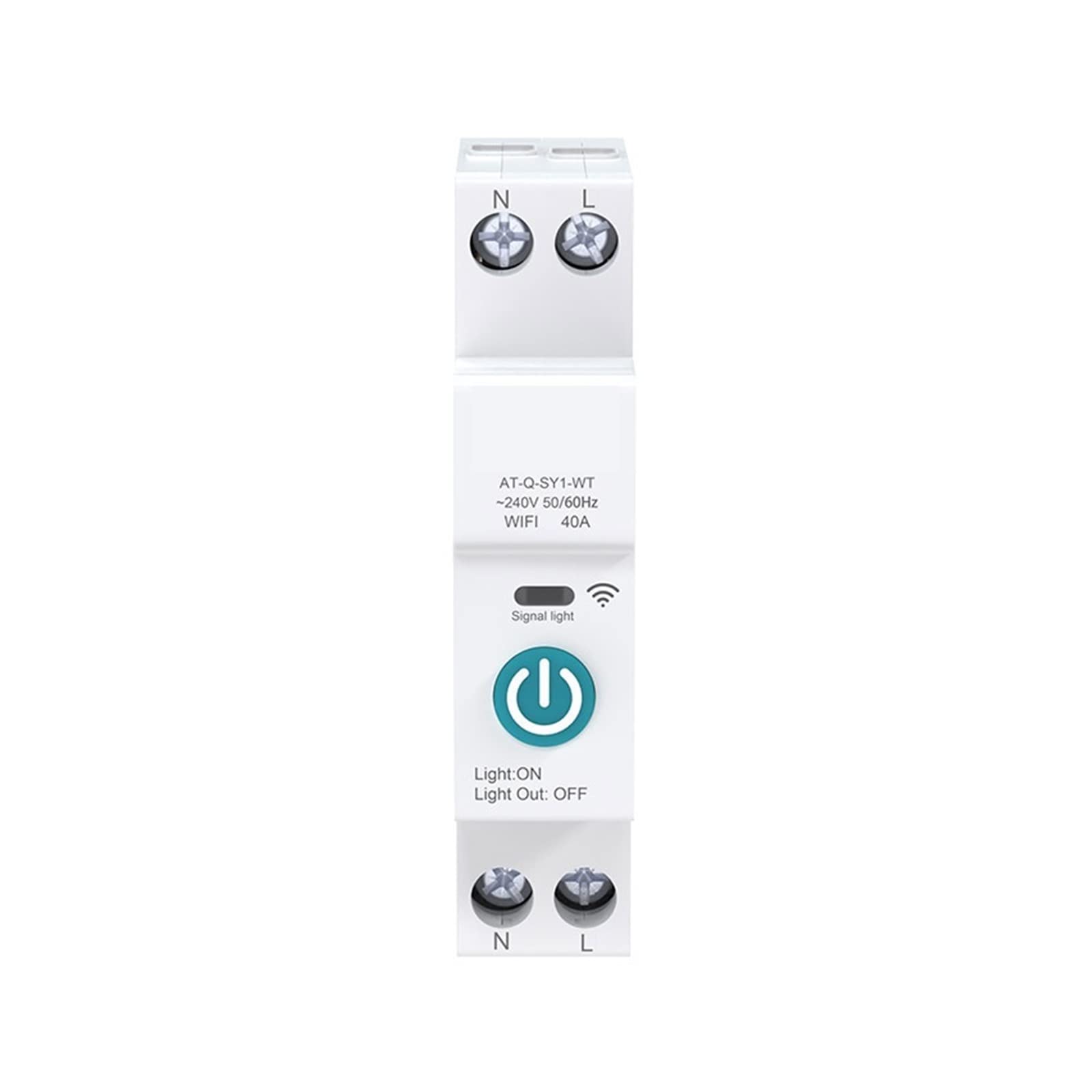 Medidor De Consumo Electrico, Disyuntor inteligente TUYA con medición 1P 63A Rail DIN for Smart Home interruptor de Control remoto inalámbrico for aplicación , Fácil de instalar(White No Metering,16A)