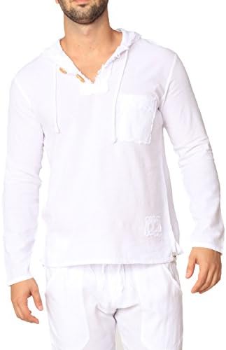 Men's White Shirt- 100% Cotton Casual Hippie Shirt Long Sleeve Beach Yoga Top | The Perfect Summer Shirts for Men