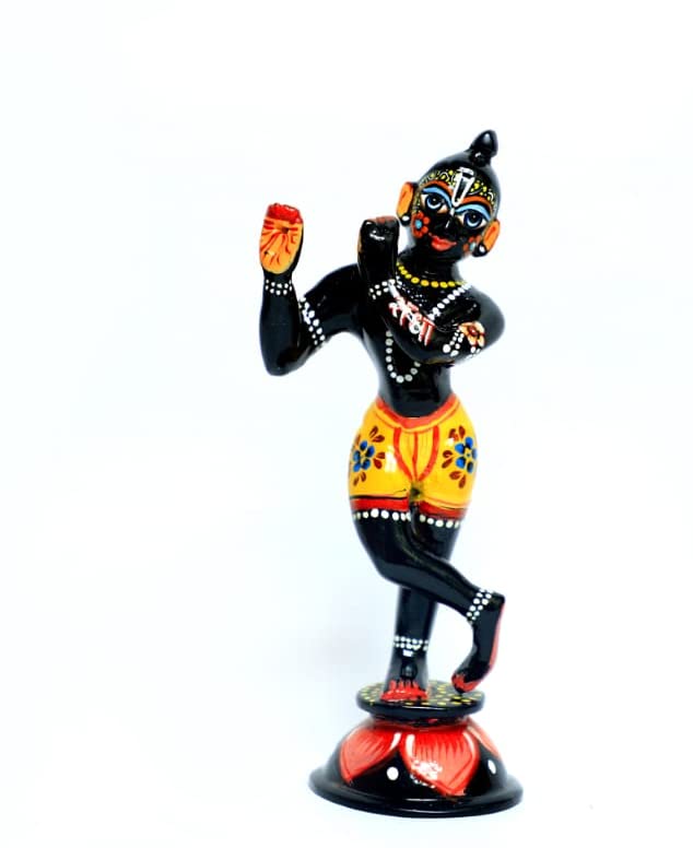 Image of HC- Astadhatu Mix Brass Made Single Krishna Idol; Banke Bihari Radha Raman Radhaballabh Coloured Brass puja Idol (56 cm)