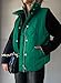 EVALESS Casual Cropped Puffer Vest Women Lightweight Quilted Stand Collar Sleeveless Jackets Fall Winter 2025 Outfits Button Zip Up Warm Coat Outerwear with Pockets Green X-Large