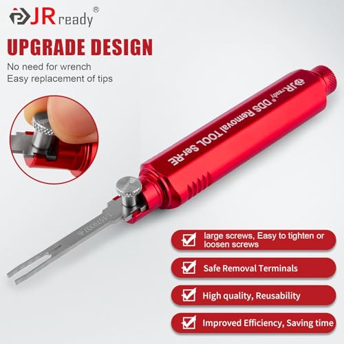 Image of JRready ST5354 Pin Removal Tool Automotive Terminal Removal Tool Kit - for TE Micro Timer, JPT, MQS, MCON 1.2, Sumitomo, Yazaki Kaizen 0.64, Bosch Ignition Coil Connector, 8Pcs Replacement Tips