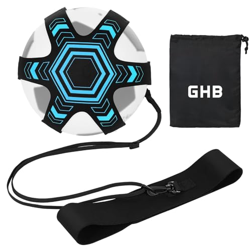GHB Futebol Kick Throw Trainer treino futebol crianças acessórios prática apenas futebol habilidades de controlo de ajuda cinto ajustável presente azul