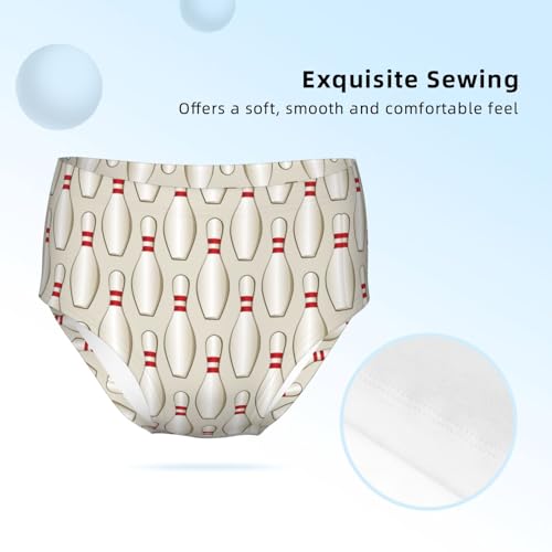Bowling Pin Pattern Girls' Underwear Soft Cotton Little Girls Panties Comfort Briefs3