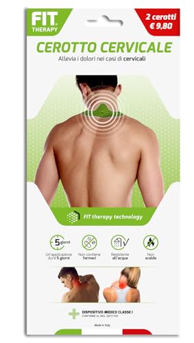 FIT Therapy – Cerotti Antidolorifici e Antinfiammatori Cervicale - Per Dolore Collo, Cervicalgia, mal di Schiena, colpo di frusta – NON SCALDA, Impermeabile, Senza farmaci, Dura 5 giorni (2 cerotti)