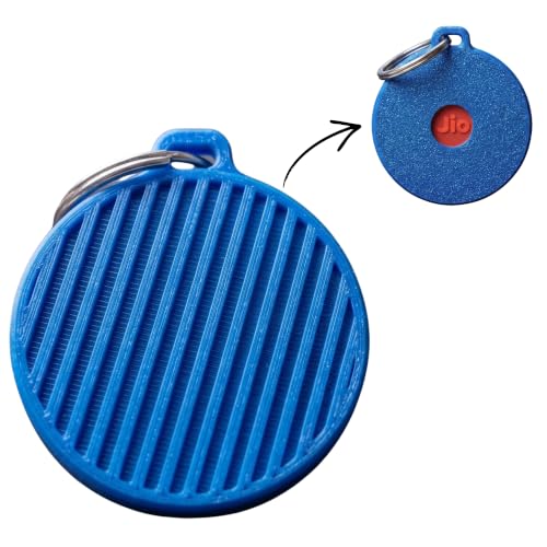 Image of Premium Case for JioTag Tracker | Secure Twist Lock Keychain Holder & Key Finder Cover | Protective Tag for Keys, Luggage, Backpacks & Pets, Blue, Jiotag 1 (Air & Go) (2024), 2