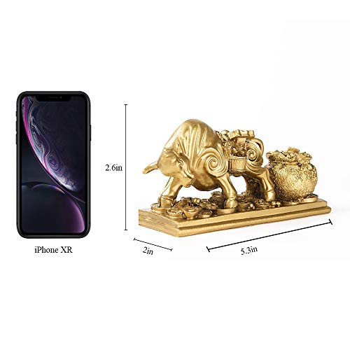 Estatua de Resina Fengshui Toro Decorativo para Hogar y Oficina miniatura 2