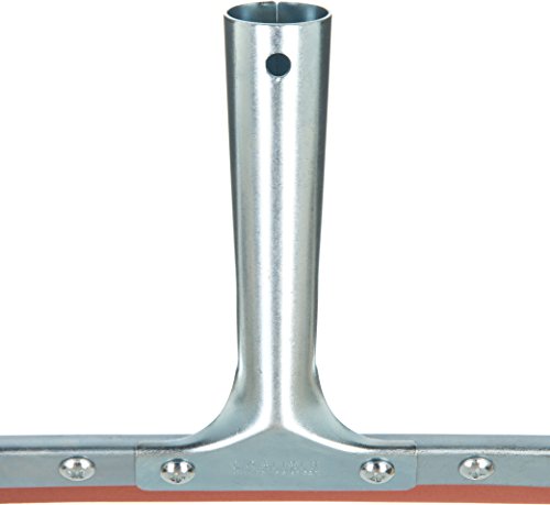 Image of Carlisle FoodService Products 4007400 Rubber Professional Double-Blade Squeegee with Zinc Plated Steel Handle, 14 inch Blade Size (Case of 12)