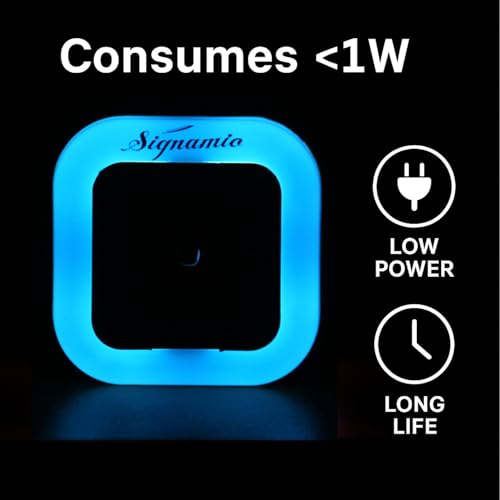 Image of Signamio 1 Pcs Sensor Light for Home Indoor - Smart Motion Sensor LED Light, Automatic On /Off Night Lamp, Energy-Saving 0.5W for Bedroom, Bedside, Home Use-Blue