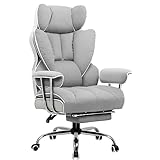 GTRACING ゲーミングチェア ファブリック オットマン 椅子 イス テレワーク 腰痛対策 pcチェア デスクチェア 蒸れない ソファーの座り心地 【ふわふわPP綿採用】 【安心の非再生ウレタン採用】【ポケットコイル採用】 分区サポート 肉厚クッション 140度リクライニング 広い座面 ハイバック 高さ調節 GT200-GRAY