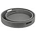 MyGift Round Nesting Charcoal Gray Wood Serving Trays, Set of 2