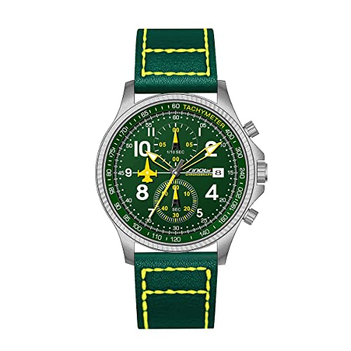 SHENGKE SINOBI Montres de Sport pour Hommes Chronographe Montres-Bracelets Multifonctions pour Hommes avec Calendrier Date Résistant à l'eau Montre Facile à Lire pour Homes (Silver-Green) Cover