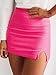 Justalwart Women's High Waist Mini Bodycon Skirt Short Wrap Skirt (XS, Hot Pink)