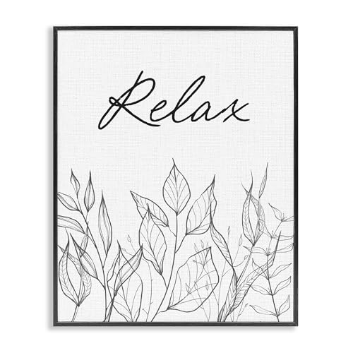 Poster encadré feuilles blanc Stupell décoration murale