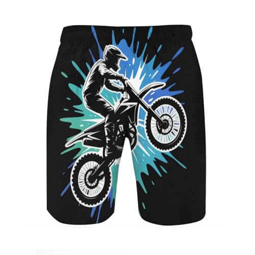 Motocross Dirt Bike Mens Swim Trunks Boys Quick Dry Board Shorts with Mesh Lining2