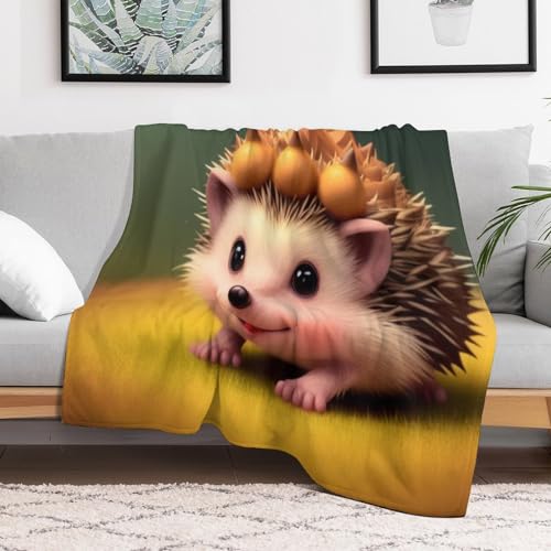 Couverture polaire hérisson douce pour vos moments cocooning sur le canapé