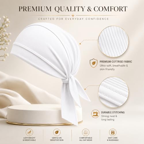 Image of GG BAI Cottrise Sikh Religious Patka Headwear Sweat Wicking Doo Rag Cooling Dew Rag Helmet Liner Hat Large Motorcycle Head Wrap Bandana Skull Caps for Men and Women