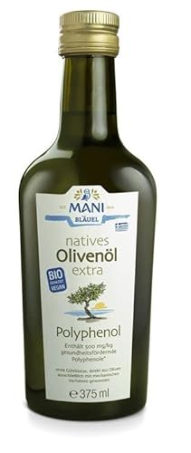 Mani Bläuel Olivenöl mit 350 mg/kg Polyphenolen, nativ extra (375 ml) - Bio Cover