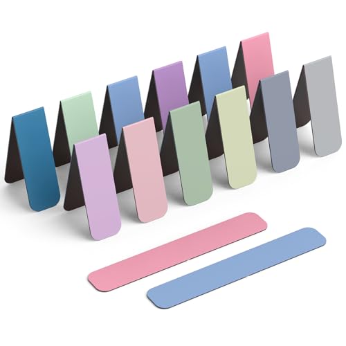 Uniclife 12 Pcs Magnetic Bookmark, Bookmarks for Women, Magnet Book Marks for Book Lovers, Book Markers Clip for Readers Teachers Adults and Men, 12 Solid Colors