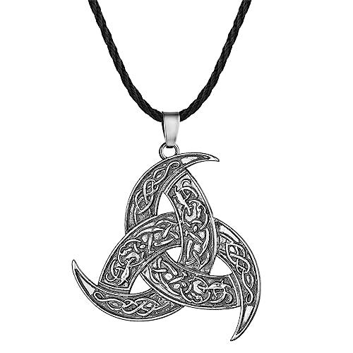 Collier triskel et triple corne celte pour homme et femme