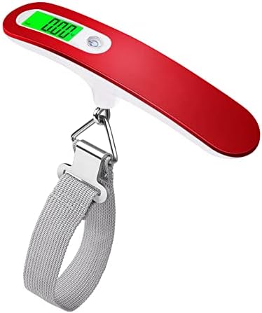 Mycket Luggage Scale Portable Digital Weight Scale Electronic Suitcase Scale Hanging Scales Luggage Weighing Scale 110 Lb/ 50Kg with Backlit with Tare Function Lightweigh for Travel (Red)