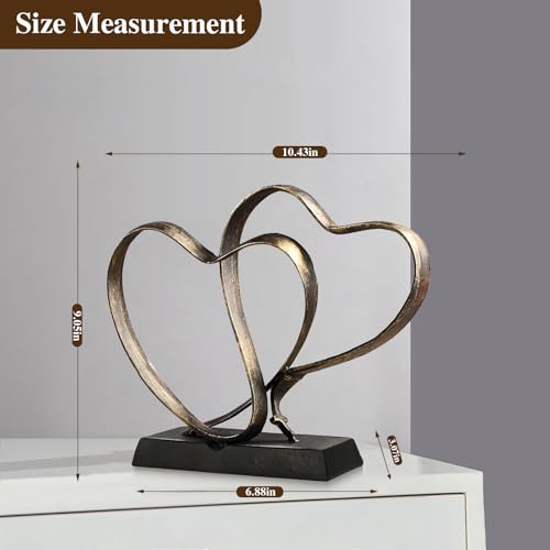 Anniversary Wedding Gifts for Couple Her Iron Heart Sculpture - Image 2