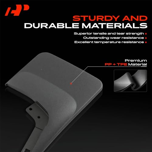Image of A-Premium Mud Flaps Compatible with Ford F-150 2021 2022 2023 2024 Pickup, No Drilling Required Mud Guards with Hardware Accessories, Set of 2 Rear Side