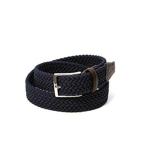Merchandising So Milano - Cinturón trenzado para hombre (95 cm), color azul oscuro