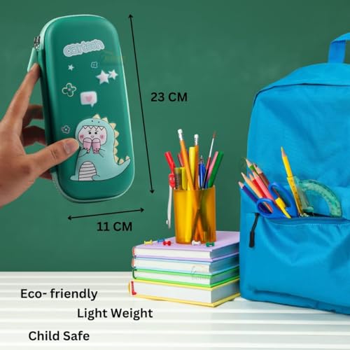 Image of Pencil Case, Cute Cartoon Pencil Pouch 3D Embossed Design Novelty Pencil for Case Gift for Students Kids (Dinosaur Small Pouch)