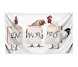 3x5 Ft Eat More Beef Polyester Flag with 4 Grommets - College Dorm Single Sided Flags for Guys and Girl - Flag in Your Room or Office - Funny School Tapestry - Fun Flags for Room or Gym Decor for Men