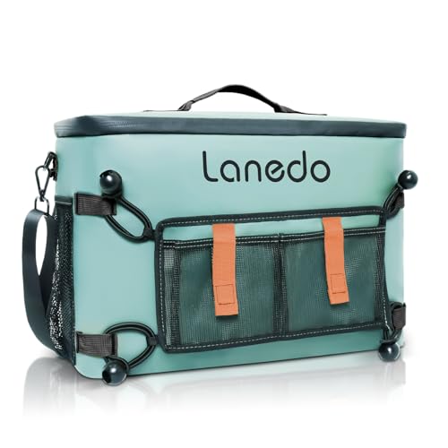 Lanedo Deep Freeze Cooler Soft Sided Cooler Bag, 34 Can Collapsible Insulated Ice Chest, Large Leakproof Camping & Travel Cooler for Kayaking & Beach