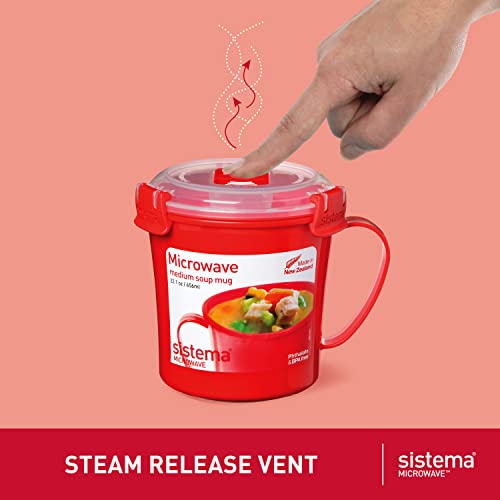 Mug para sopa microwave con tapa y ventilación roja miniatura 4