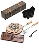AIMOADO 3/4" 26 Pcs Letter Branding Iron for Wood, Hats, Leather & Food, Branding Letters for BBQ Steak Bread Cookies & Personalized Gifts, with Wooden Box and 2 Handles (3/4" Alphabet A-Z)