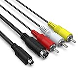 Sqrmekoko 10-Pin to AV Audio S Video Cable – Compatible with Sony Handycam Camcorders VMC-15FS, DCR-HC28/38/48/52/62/96, HDR-CX7, HDR-FX7, DCR-SR200/SR200C