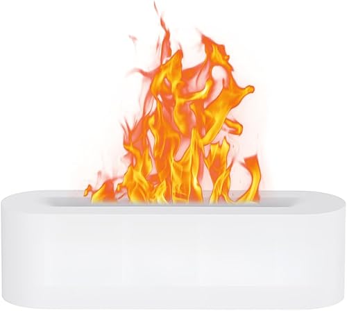 Difusor de llama humidificador de apagado automático de 5.1 fl oz, difusor de aceite esencial, 3 modos de temporizador, silencioso, 7 colores, llama