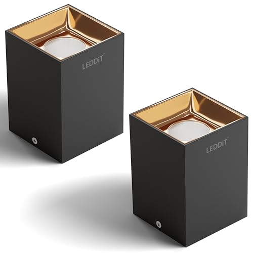 Image of 15W Warm White Square Surface Cylindrical Shape Indoor Ceiling Mounted Spot Light COB Down Light with Aluminium Body - Rose Gold Pack of 2 (with 2 Years Warranty)