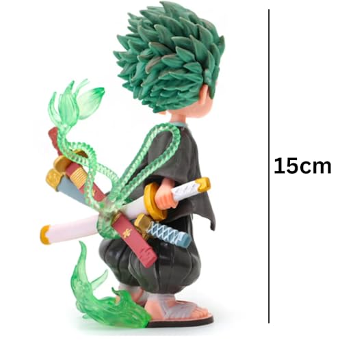 Image of Blue Aura Zoro Action Figure Height-15cm Multicolour PVC Collectible | Zoro AI Version Mini...
