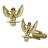 Scottish Rite 33rd Degree Wings Up Masonic Cuff Links. Gold Tone w/Color Enamel Freemasons Symbol. Masonic Regalia Merchandise for The Lodge (Scottish Rite 33rd Degree)
