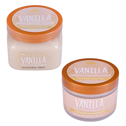 Tree Hut Vanilla Shea Sugar Scrub Bundled With Whipped Body Butter, New Scent Gift Set 2023, 26.4 Ounce Beige #TOP2
