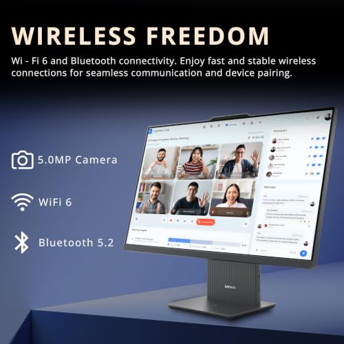 Image of Customized Desktop, Created Using Lenovo IdeaCentre AIO 3 23.8 inch FHD All-in-One Desktop, AMD Ryzen 5 7535HS, 16GB /32GB /64GB RAM, 512GB /1TB /2TB /4TB SSD, Wireless Keyboard&Mouse, Win 11, Gray