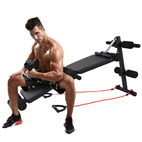 Multi-Workout Bench, Adjustable Foldable Bench, Weightlifting Strength Training Sit Up Bench Folding Supine Board, Incline Abs Bench for Full Body Exercise Bench (From US. 450Lbs, 56 x 31 x 16 Inches)