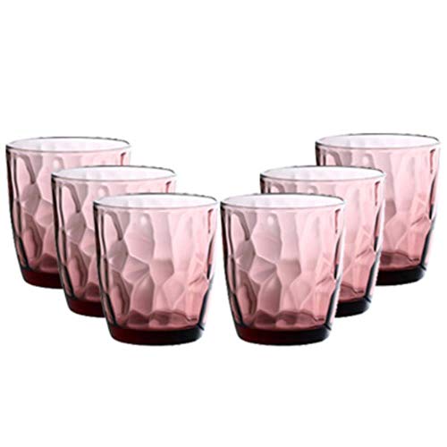 Vaso de jugo de color para desayunos familiares copas con estampado rosa azul CXK de 300ml 2