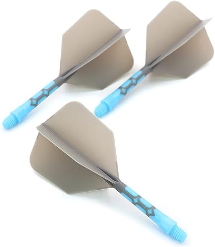 Vista 13 de CUESOUL ROST T19 - Eje de dardos integrado y vuelos con forma de ala grande, color gris, 1.102 in, dice adiós a la caída del vuelo de dardos con eje